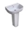 Rectangular White Ceramic Pedestal Sink